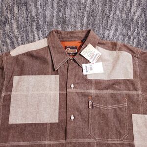 Vintage Y2K Enyce Denim Patchwork Brown Jacket Mens Size Larger NWT
